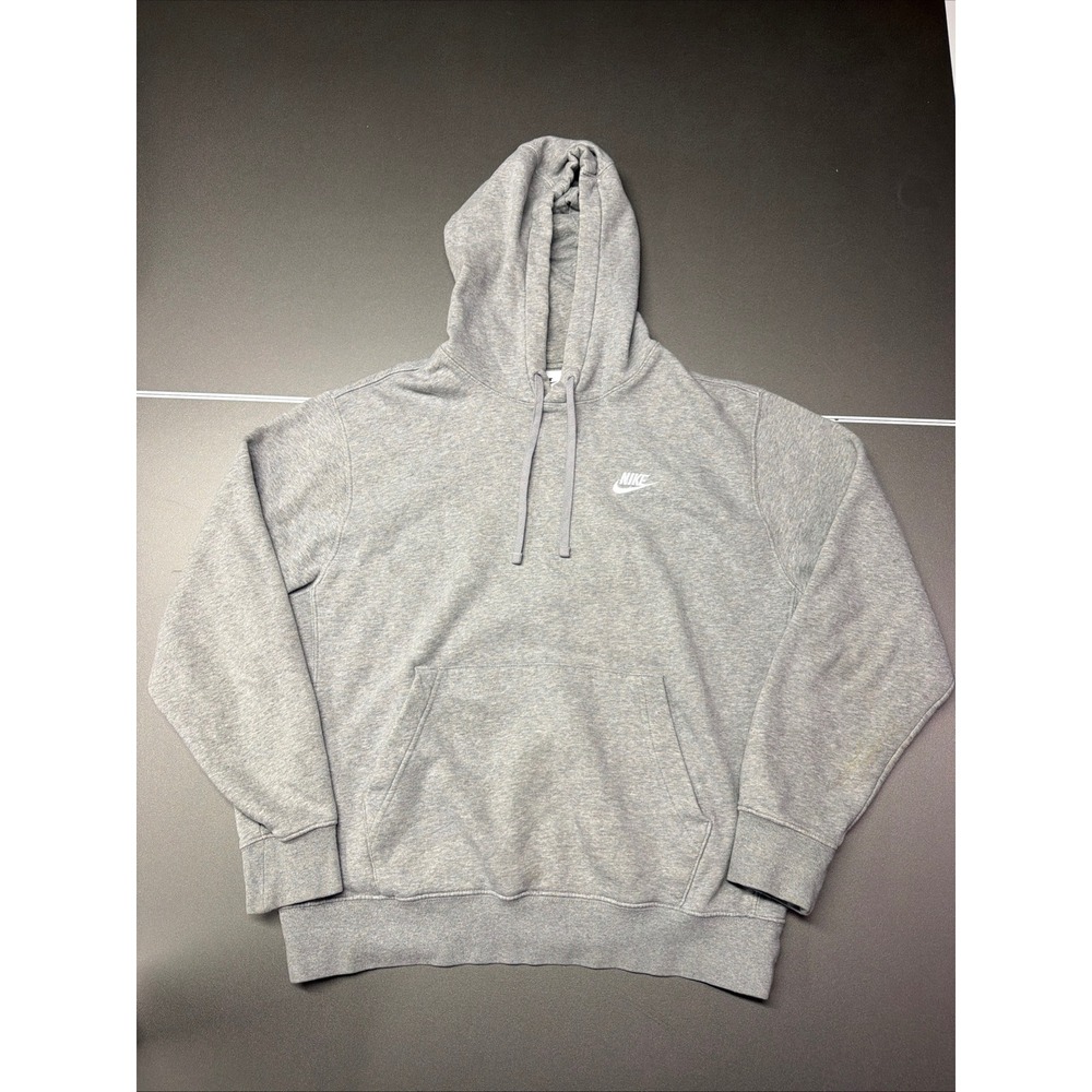 Nike Sportswear‎ Club Hoodie Mens Medium Gray Fleece Sweatshirt